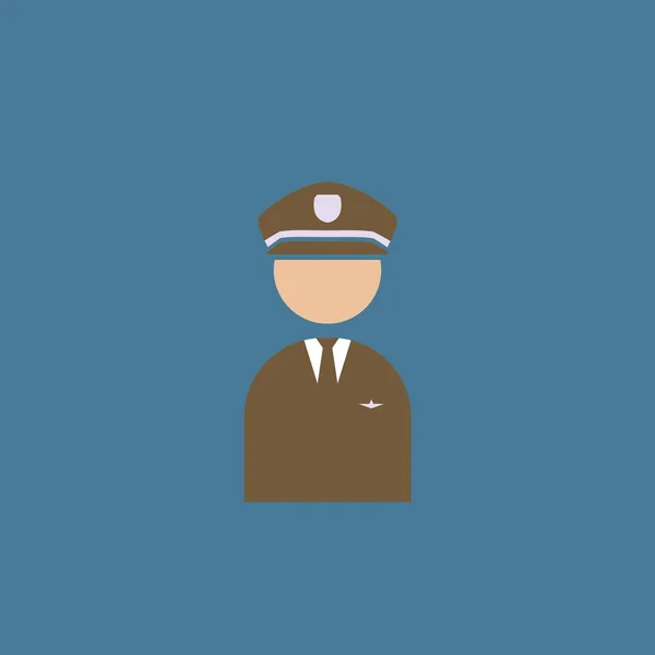 ホワイトを背景にしたフラットスタイルの警察官アイコン ベクターイラスト — ストックベクタ