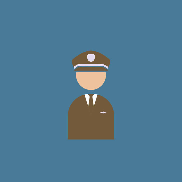 police officer icon in flat style isolated on white background. vector illustration