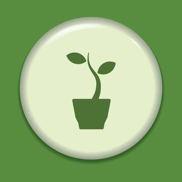Vectorillustratie Van Een Groen Plantenpictogram — Stockvector