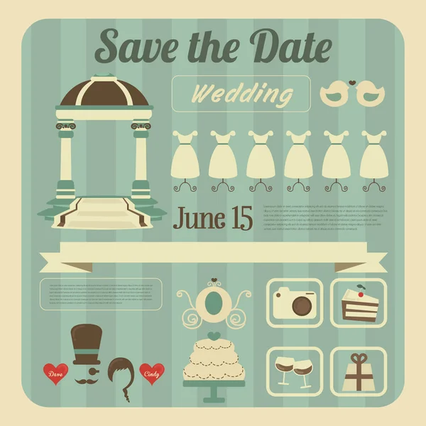 Wedding Invitation Stylized Vector Illustration — Stock Vector