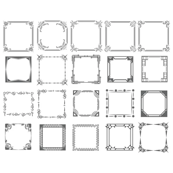 Coleção Molduras Ícone Ilustração Vetorial — Vetor de Stock