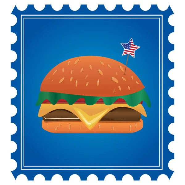 Jeden Hamburger Ilustracja Wektora — Wektor stockowy