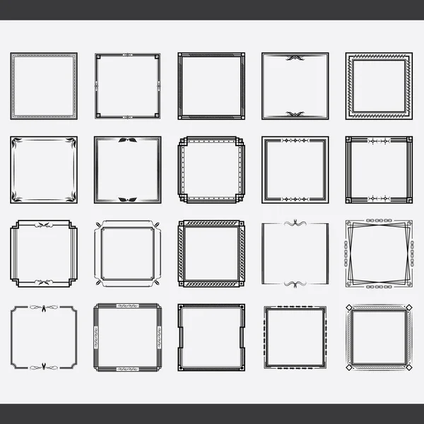 Набор Векторных Кадров Черно Белый Рисунок Руки — стоковый вектор