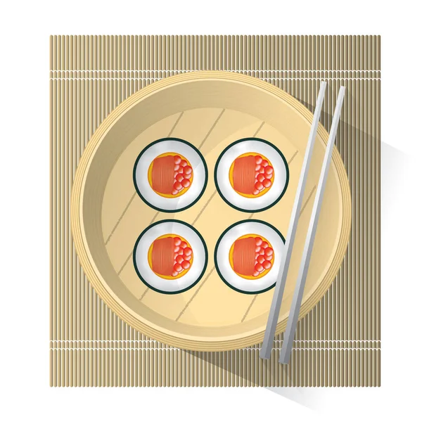 Japansk Mat Sushi Vektor Illustration — Stock vektor