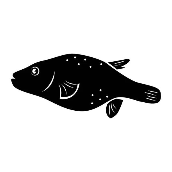 Icono Pescado Ilustración Plana Los Iconos Vectoriales Del Mar Para — Archivo Imágenes Vectoriales