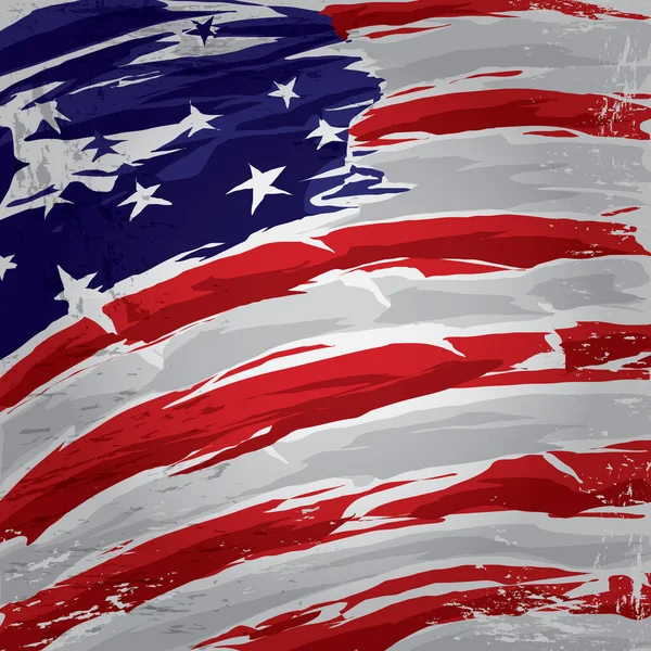 Amerikanische Flagge Auf Grunge Hintergrund — Stockvektor