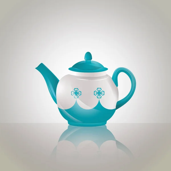 Teapot White Background — Stock Vector