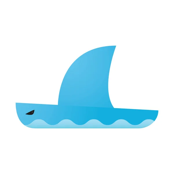 Barco Forma Tiburón Diseño Vector Ilustración — Vector de stock
