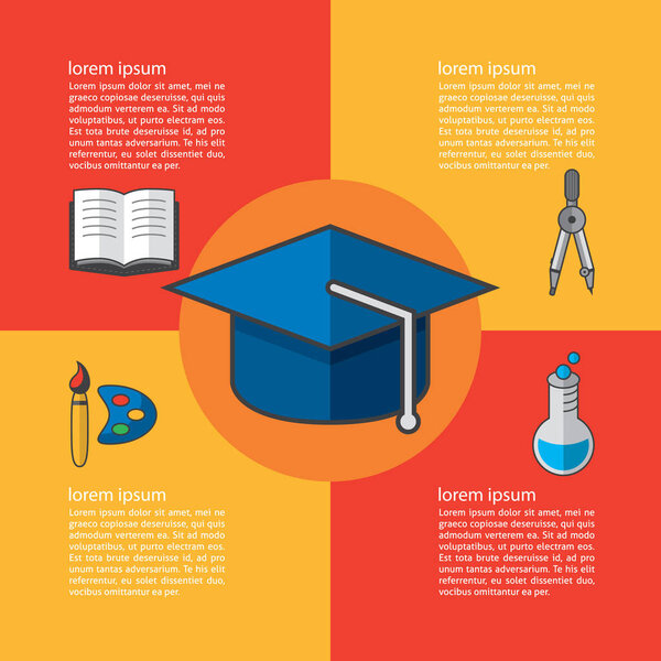 Infographic of education, stylized vector illustration