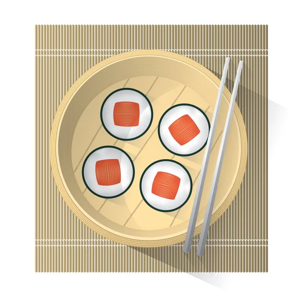 Japans Eten Sushi Pictogram Vector Illustratie Grafisch Ontwerp — Stockvector