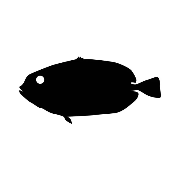 Vector Illustration Fish Silhouette — Stock Vector
