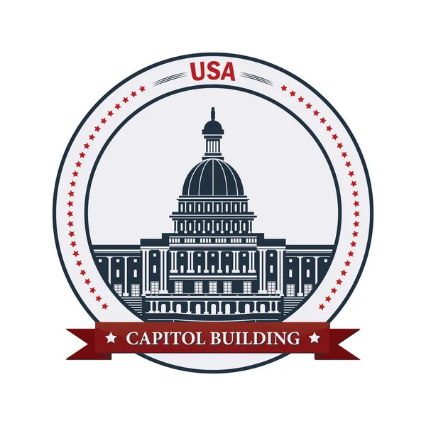 Wektorowa Ilustracja Budynku Kapitolu Stanów Zjednoczonych — Wektor stockowy