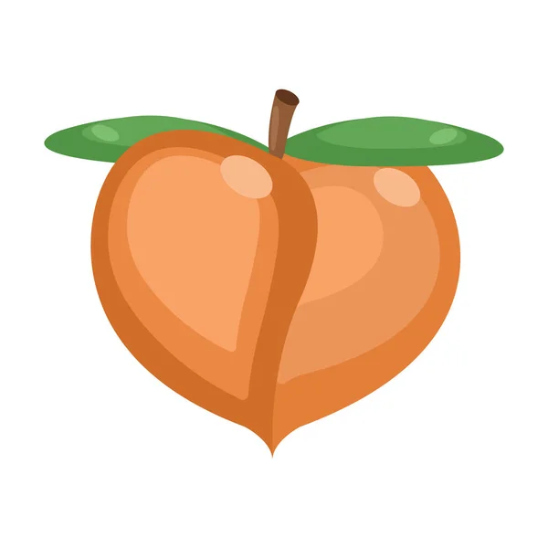 Pfirsichfrucht Flaches Symbol Vektorillustration — Stockvektor