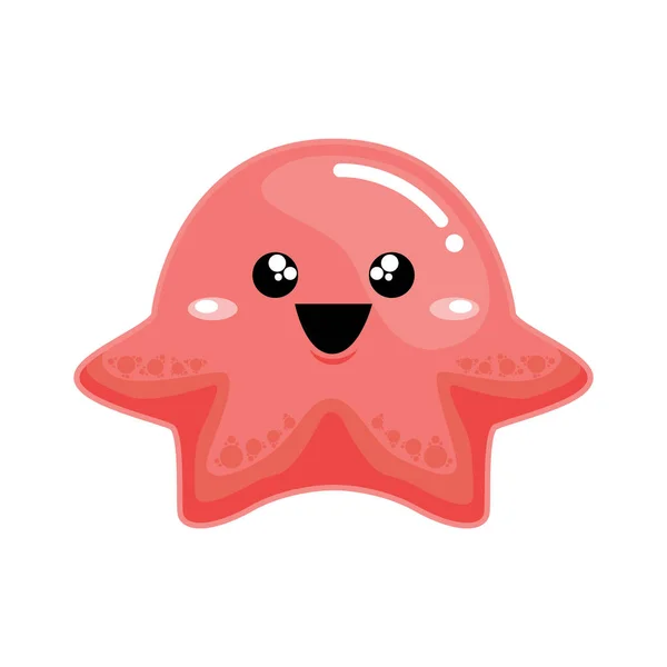 Ilustración Vectorial Lindo Pulpo Gelatina Con Cara Sonriente — Archivo Imágenes Vectoriales