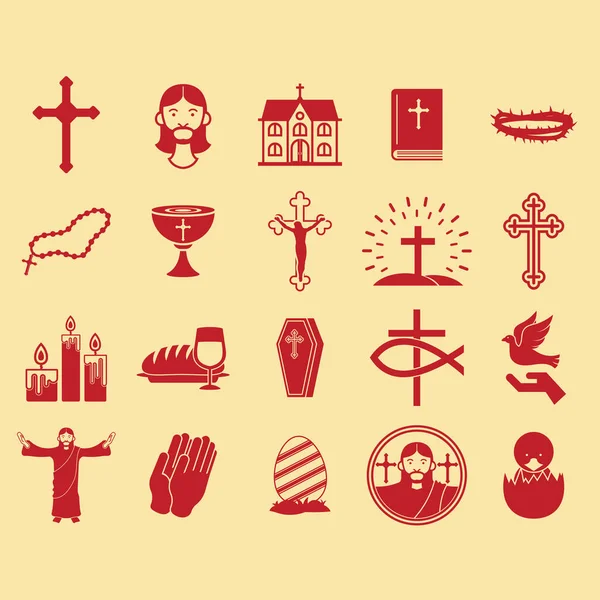 Jesus Sammlung Flaches Symbol Vektorillustration — Stockvektor