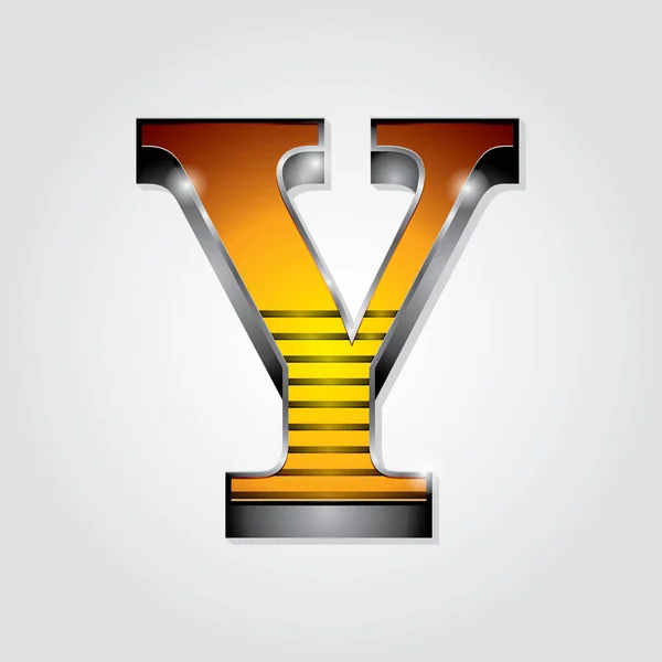 Alfabeto Vetorial Golden Font — Vetor de Stock