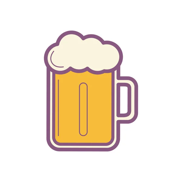 Bier Icoon Platte Kleur Stijl Vectorillustratie — Stockvector