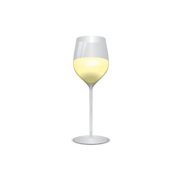 Glas Wein Isoliert Auf Weißem Hintergrund — Stockvektor