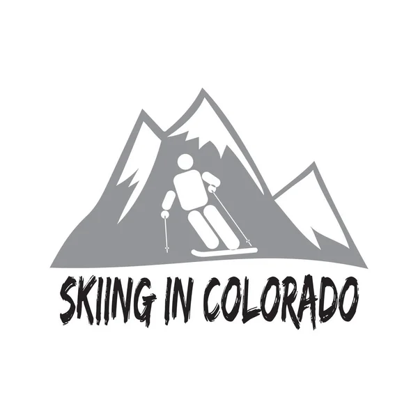 Skiing Colorado Stylized Vector Illustration — Stock Vector