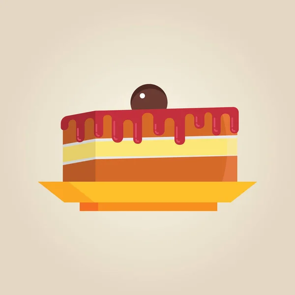 Vector Afbeelding Van Een Plakje Cake — Stockvector