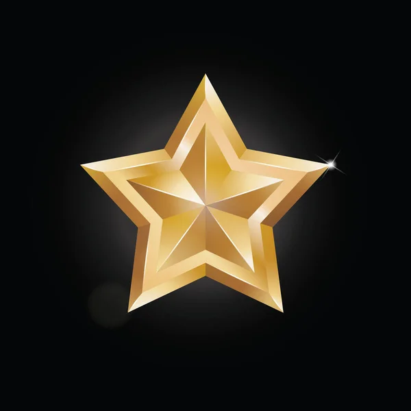 Gold Star Vector Icon — Stock Vector