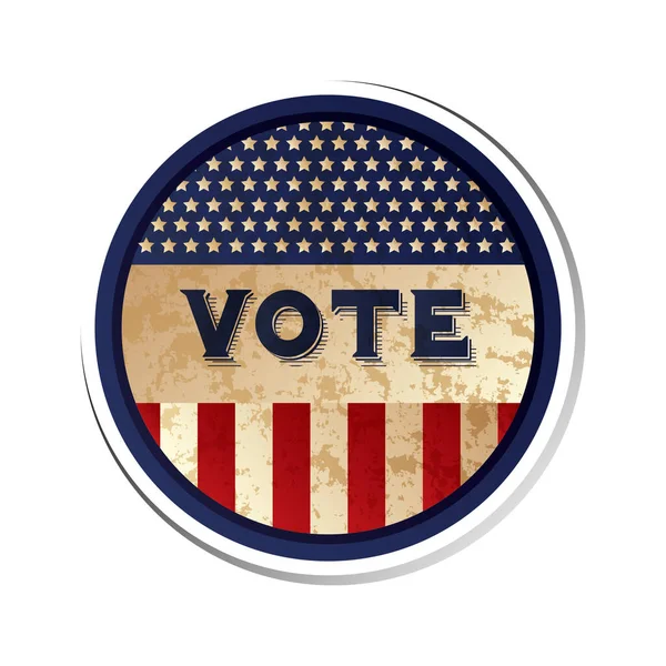 Etats Unis Élection Vote Bouton Vecteur Illustration — Image vectorielle