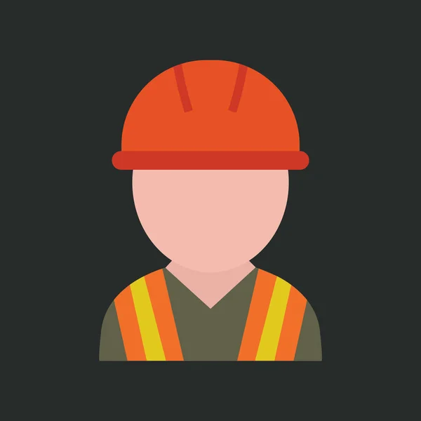 Construction Worker Avatar Icon Vector Illustration Graphic Design — Stock Vector