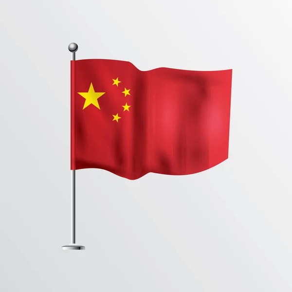 China Flagge Und Der Wind — Stockvektor