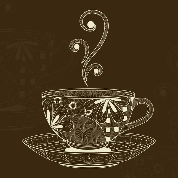 Vektor Illusztrációja Egy Csésze Kávé — Stock Vector