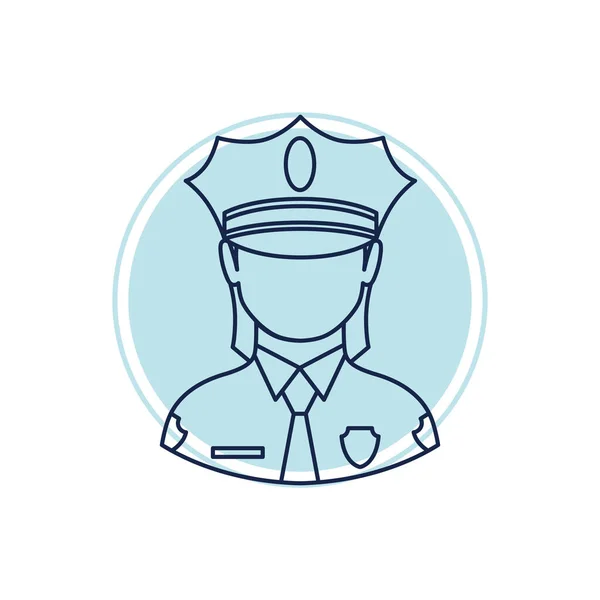 Policewoman Flat Icon Vector Illustration — Stock Vector