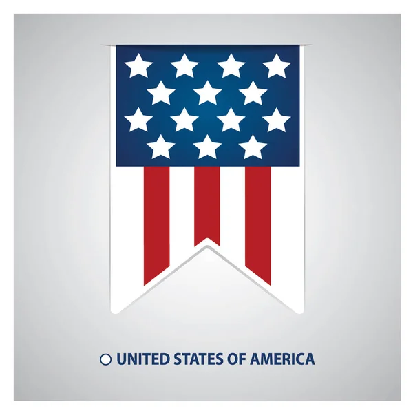 Ilustração Vetorial Uma Bandeira Dos Estados Unidos América —  Vetores de Stock