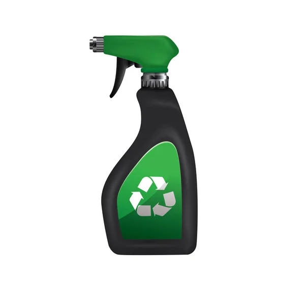 Ilustración Vectorial Una Papelera Reciclaje Verde — Vector de stock