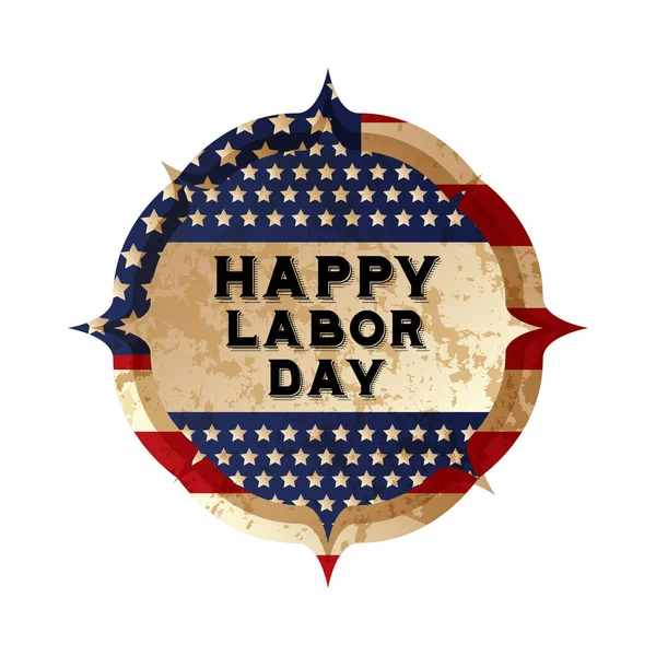 Labor Day Label Flat Icon Vector Illustration — Stock Vector