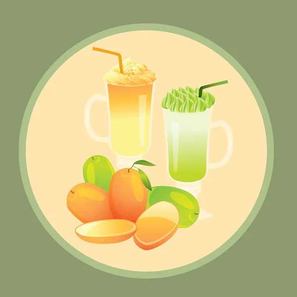 Jugo Mango Ilustración Vectorial Estilizada — Vector de stock