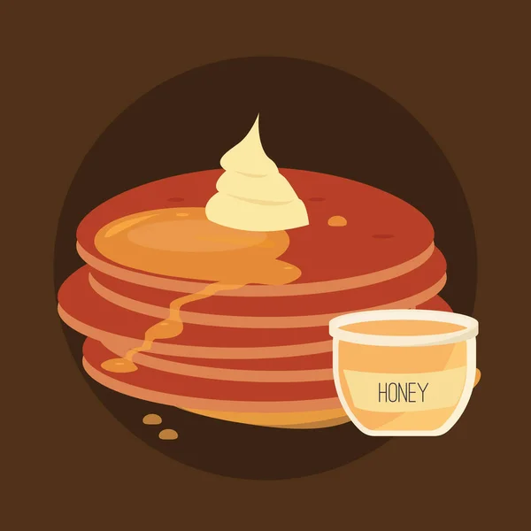 Vektorillustration Des Leckeren Frühstücks Mit Kuchen — Stockvektor