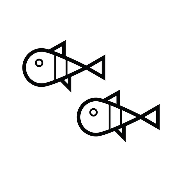 Ryba Plochá Ikona Vektorová Ilustrace — Stockový vektor