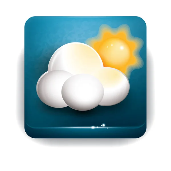 Sol Nubes Icono Plano Ilustración Vectorial — Vector de stock