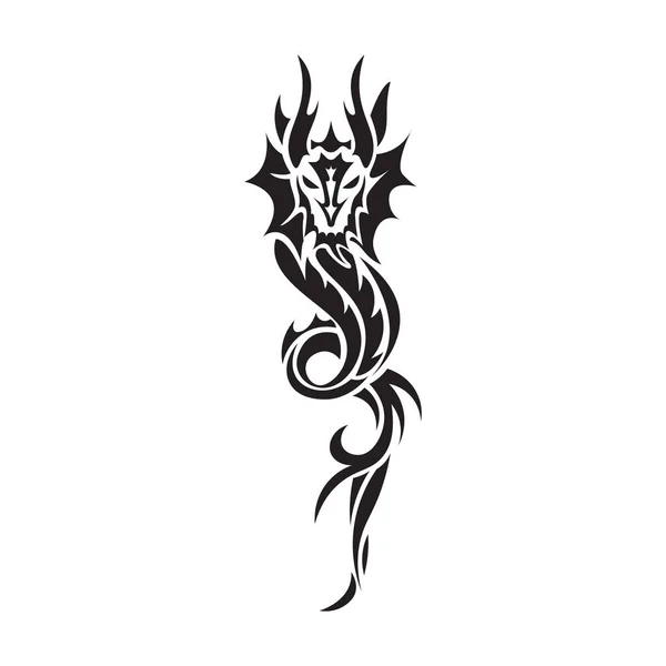 Dragon Tattoo Icona Piatta Illustrazione Vettoriale — Vettoriale Stock