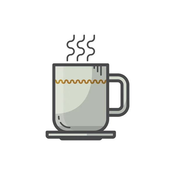 Sıcak Kahve Ikonu Vektör Illüstrasyonu — Stok Vektör