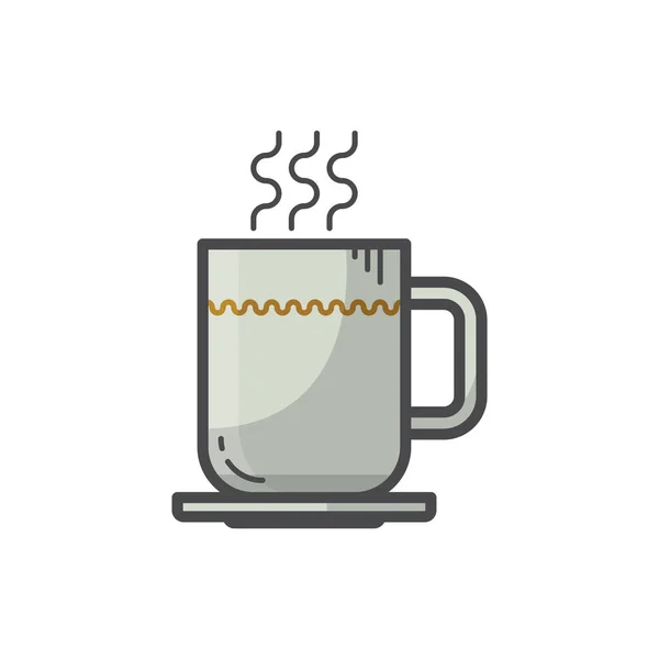 Xícara Quente Café Ícone Vetor Ilustração — Vetor de Stock