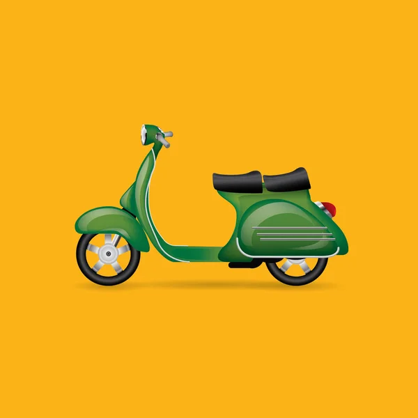 Scooter Sobre Fondo Verde — Archivo Imágenes Vectoriales