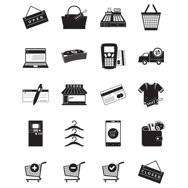Shopping icons flat icon, vector illustration