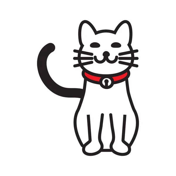 Cat Flat Icon Vector Illustration — Stock Vector