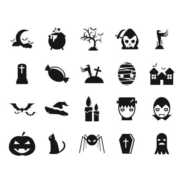 Halloween Iconen Set Vector Illustratie — Stockvector