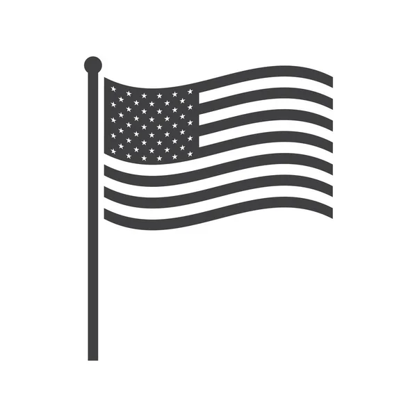 Bandeira Americana Desenho Ilustração Vetorial — Vetor de Stock