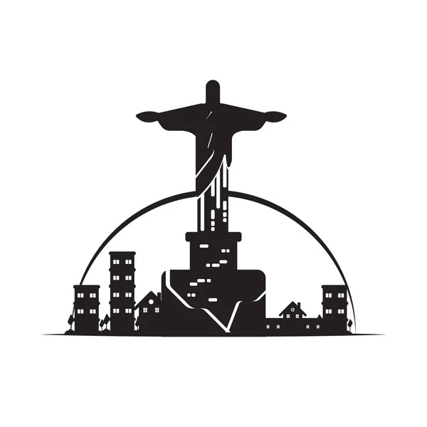 Cristo Ícone Liso Redentor Ilustração Vetorial —  Vetores de Stock