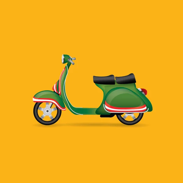 Scooter Sobre Fondo Verde — Archivo Imágenes Vectoriales