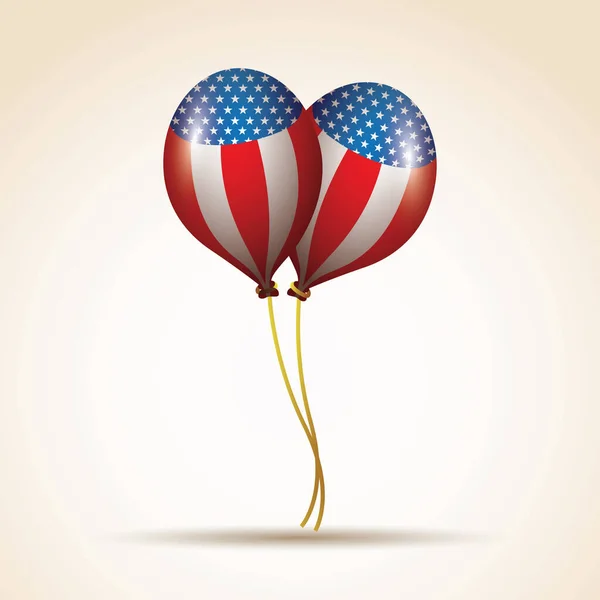 Americký Vlajkový Balón Vektorová Ilustrace — Stockový vektor
