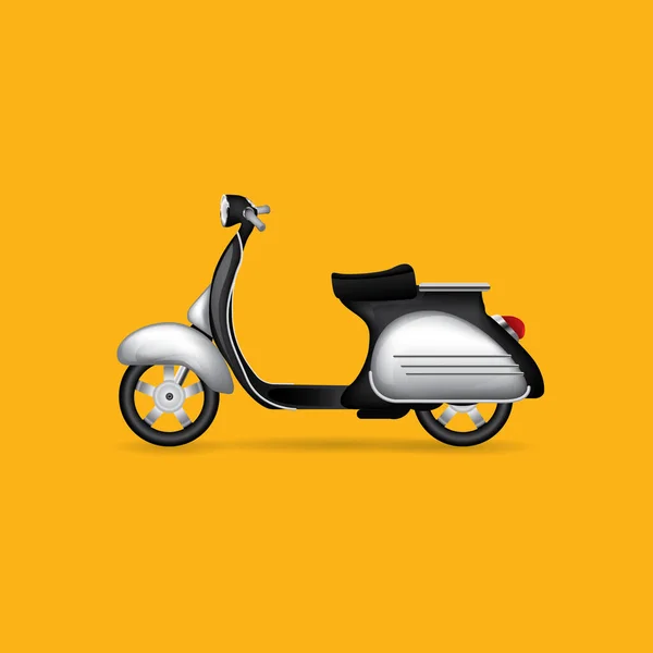 Scooter Sobre Fondo Amarillo — Archivo Imágenes Vectoriales