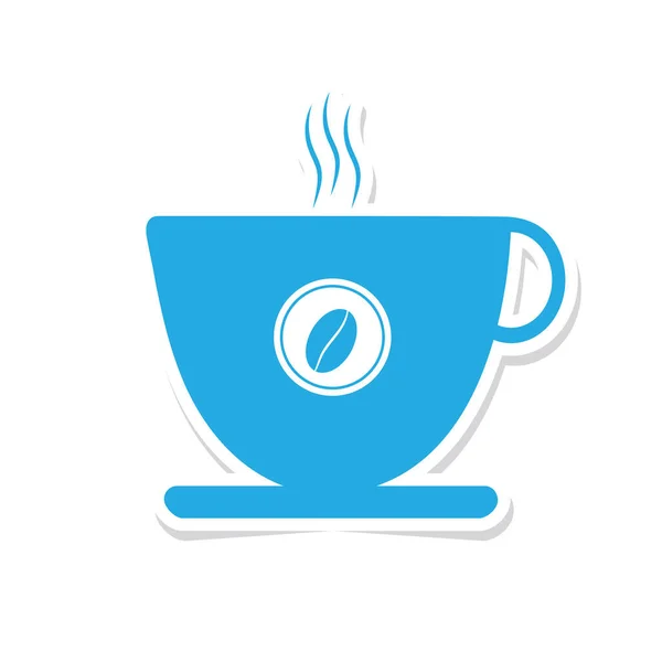 Taza Café Pegatina Icono Plano Vector Ilustración — Vector de stock